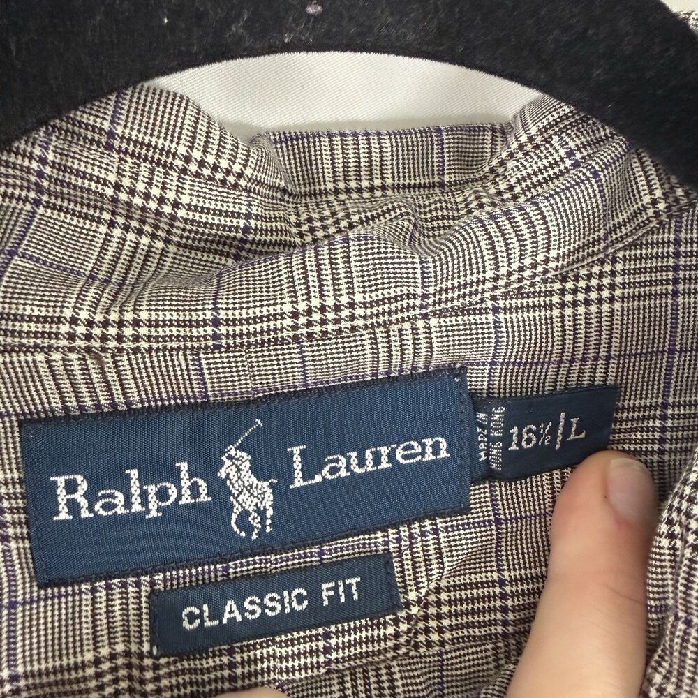 Ralph Lauren Dress Shirt Men's 16.5 Plaid Classic Fit Button Up Long Sleeve - Picture 5 of 12